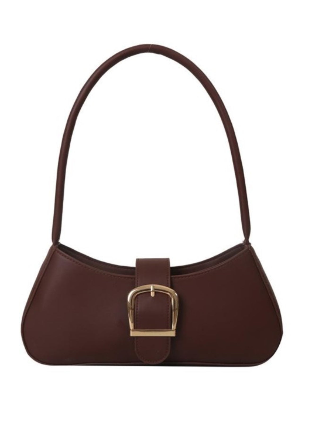 Brown Buckle Shoulder Bag